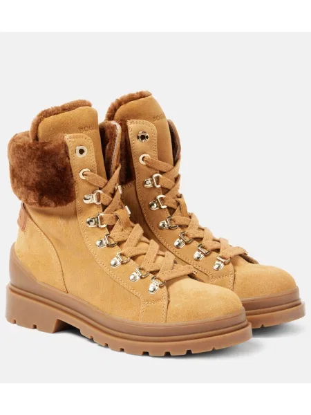 Cizme scurte Bogner din piele de căprioară bej