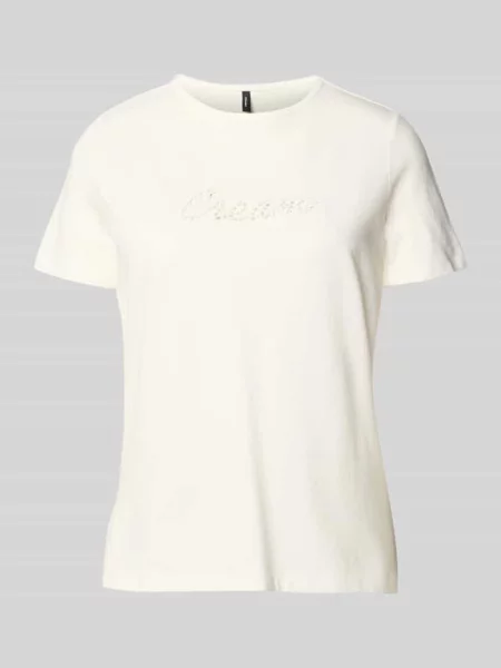T-shirt z czystej bawełny o kroju regular fit model MIRANDA' Vero Moda biała