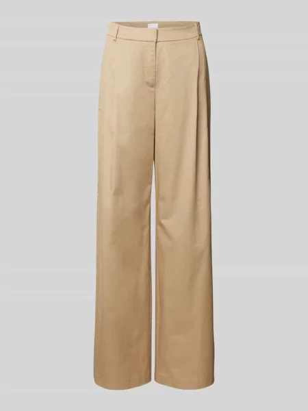Spodnie o kroju wide leg z zakładkami w pasie i szlufkami na pasek Jake*s Collection