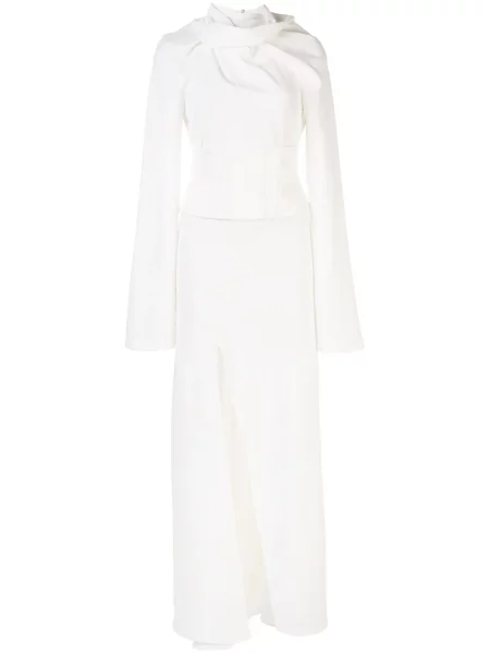 Lung rochie Ellery asimetrică alb