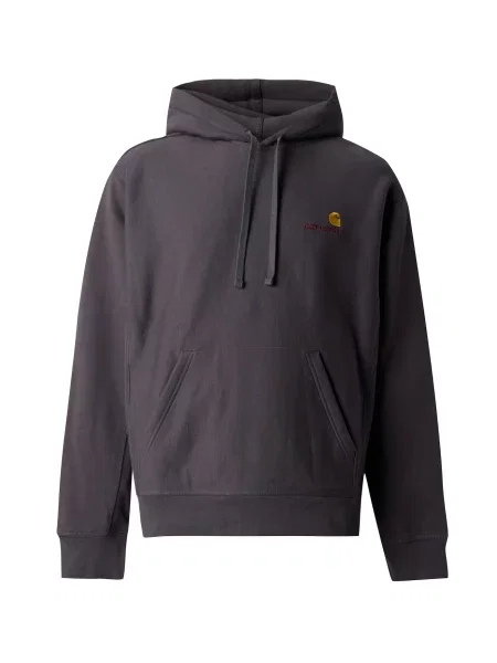 Carhartt WIP American Script hanorac cu glugă din pentru bărbați gri