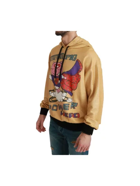 Bluza z kapturem Dolce And Gabbana z kapturem żółta