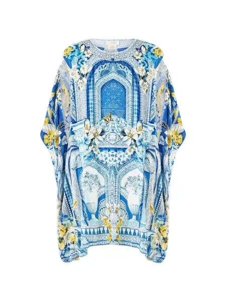 Top Camilla drapat albastru