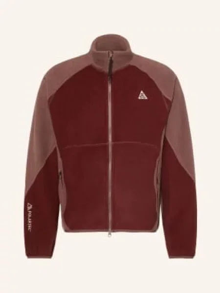 Nike Fleecová Mikina Acg „Wolf Tree“ tmavě červená / starorůžová bílá
