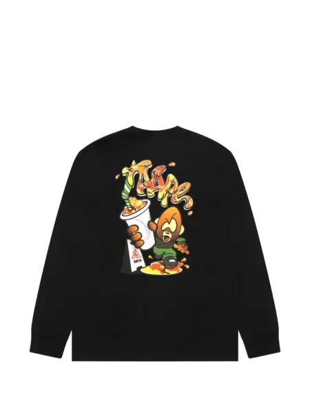 Lung tricou Aape By A Bathing Ape cu imagine negru