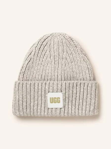 Czapka beanie z detalem z logo Ugg szara