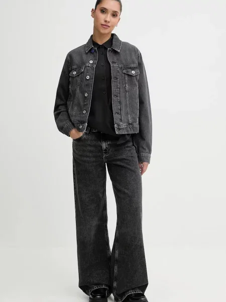 Karl Lagerfeld Jeans koszula relaxed z kołnierzykiem klasycznym czarny