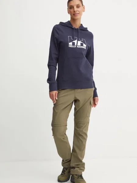 Кофта Helly Hansen NORD GRAPHIC з капюшоном з принтом синій