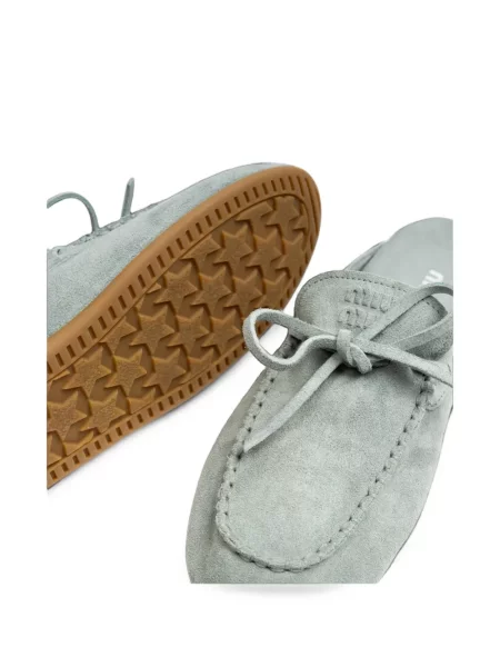 Papuci tip mules Miu Miu din piele de căprioară albastru