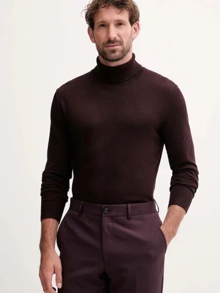 Svetr Lindbergh pánský s golfem hnědá