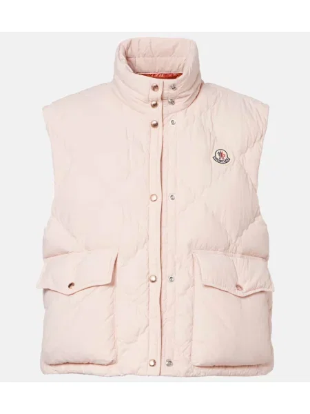 Pikowana kamizelka puchowa Moncler różowa