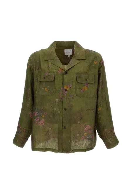 Cămașă Found cu model floral cu imagine verde