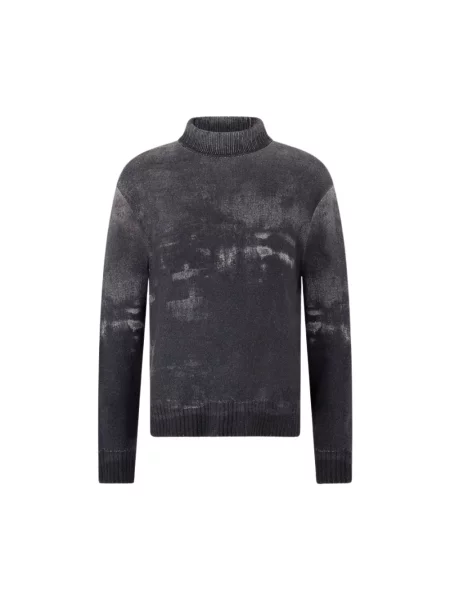 Sweter Roberto Cavalli z wysokim kołnierzem czarny