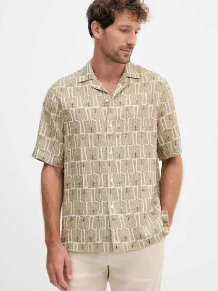 Lanena srajca Frescobol Carioca zelena