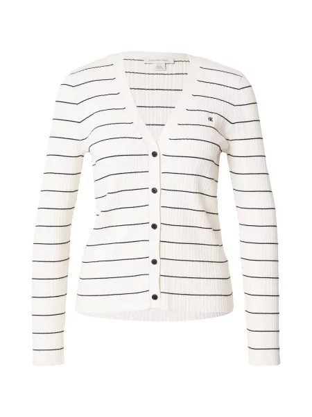 Calvin Klein Jeans Geacă tricotată gri amestecat alb