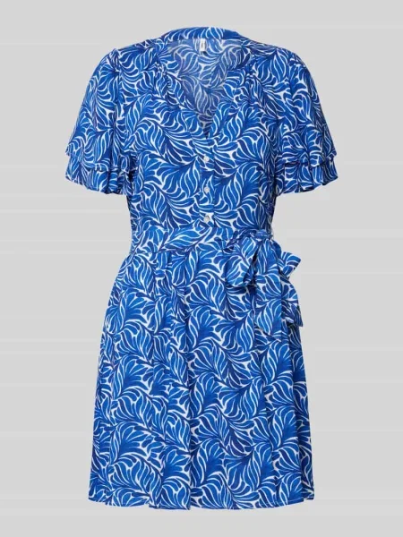 Sukienka casualowa taliowana z czystej model ‘NOVA LIFE’ Only niebieska