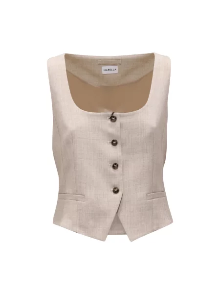 Kamizelka Marella wełniana beżowa
