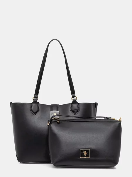 U.S. Polo Assn. torebka shopper z imitacji skóry MARGARET czarna