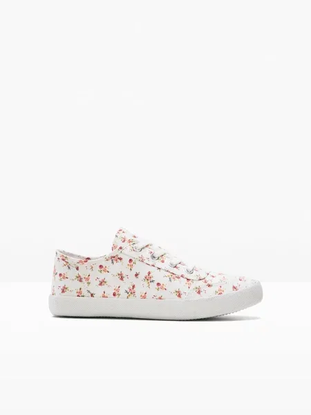 Sneakersy z bawełnianego płótna białe