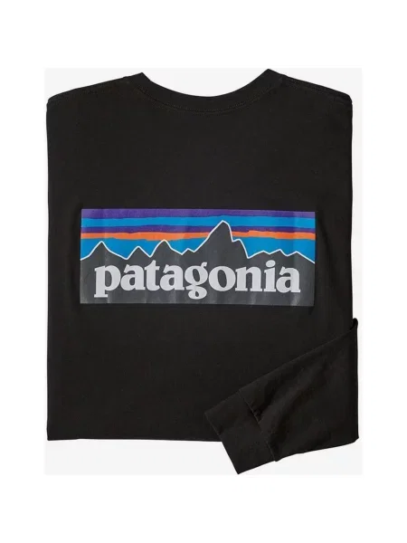 T-shirt z długim rękawem Patagonia Logo M czarny