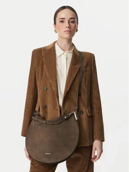 Ročna torba Coccinelle QKG Coccinellesunup Suede E1 QKG 13 01 01 Khaki zelena