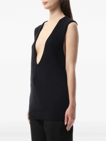 Pulover Lanvin cu decolteu în V negru