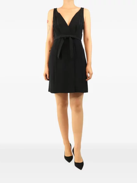 Rochie mini Nina Ricci cu funde fără mâneci negru