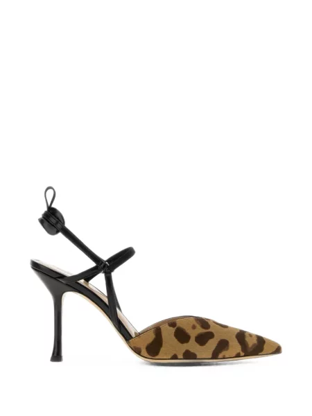 Pantofi cu toc Fendi cu imagine cu model leopard maro