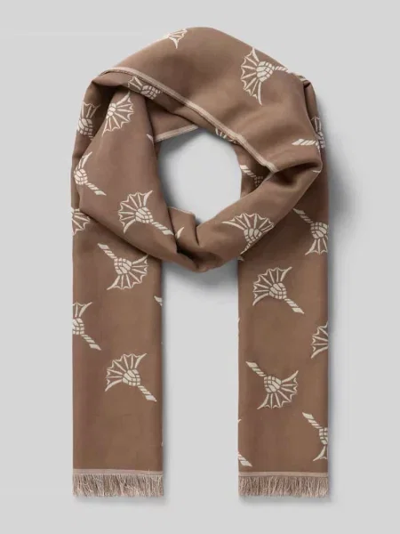 Szal z wystrzępieniami model ‘Feris’ Joop! Collection beżowa