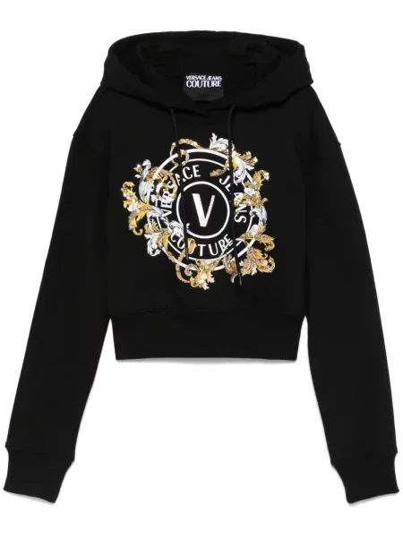 Hanorac cu glugă Versace Jeans Couture cu imagine negru