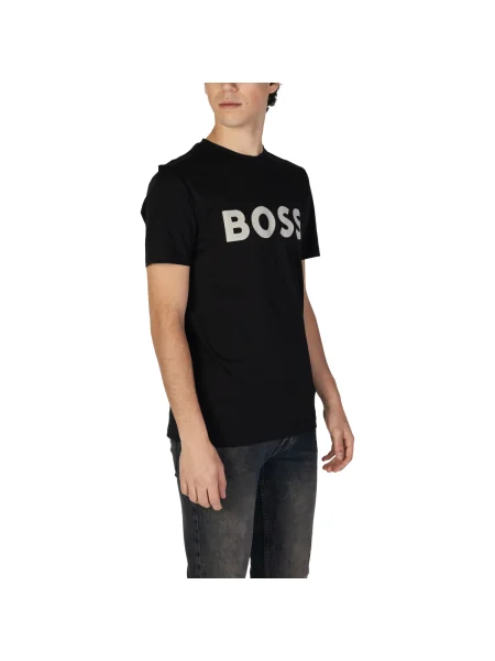BOSS Tricou Thinking 1 negru alb