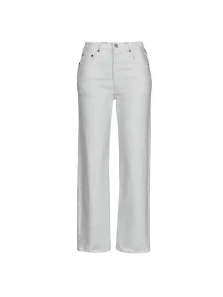 Ravne kavbojke Levi's® obrezano bela