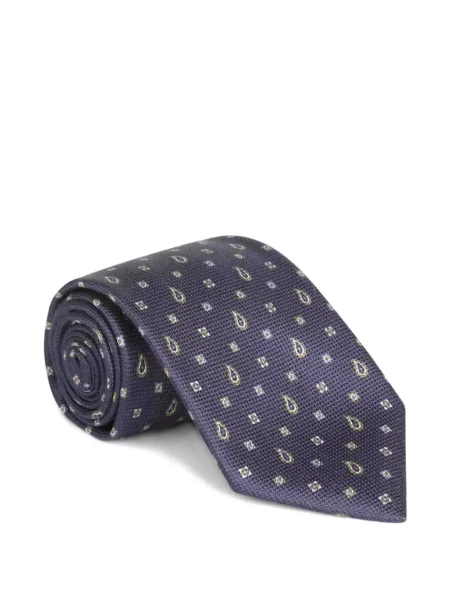 Cravată Brioni cu model paisley albastru