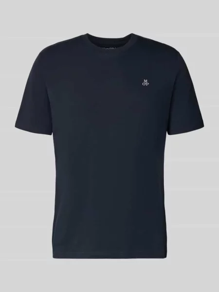 T-shirt z nadrukiem z logo Marc O'polo granatowa
