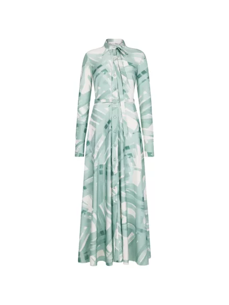 Rochie midi Oscar De La Renta cu imagine cu imprimeu abstract verde