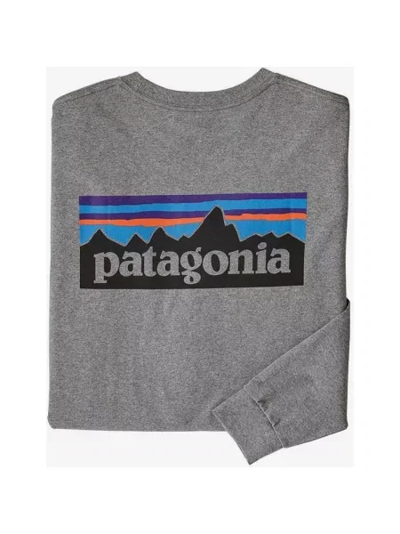 Koszulka z długim rękawem Patagonia Logo w kolorze jasnoszarym M szara