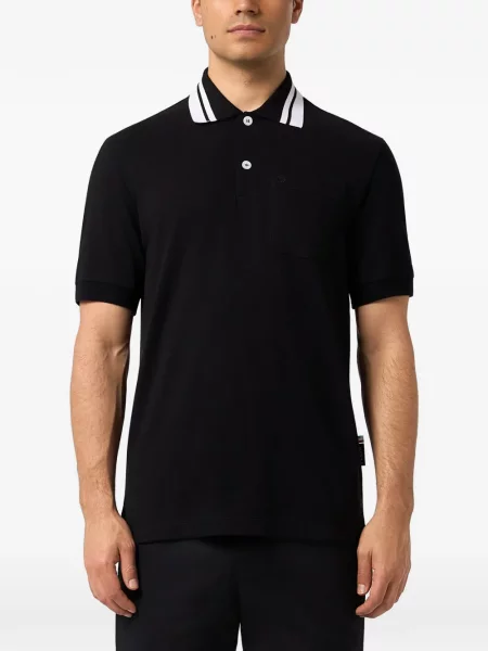 Με κολάρο polo Philipp Plein μαύρο