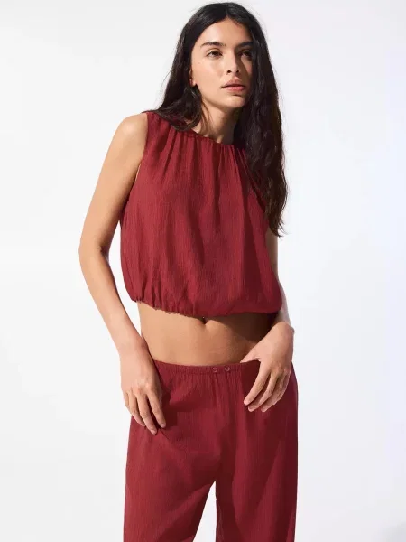 Pull&Bear Bluză rodie roșu
