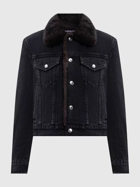 Джинсова куртка з ефектом потертості Alexander Wang чорна