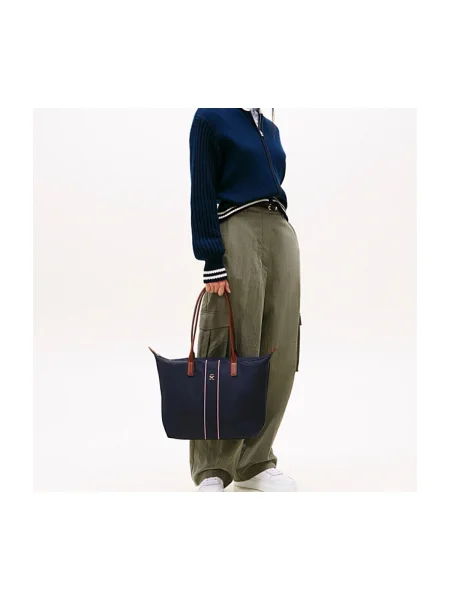 TOMMY HILFIGER Shopper POPETTE námornícka / hnedá modrá