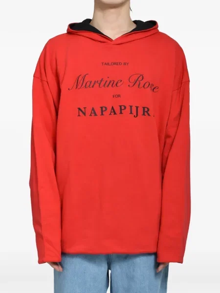 Обратим суичър с качулка Napa By Martine Rose с принт червено