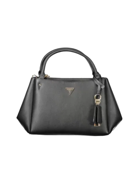 Lniana torebka Guess czarna