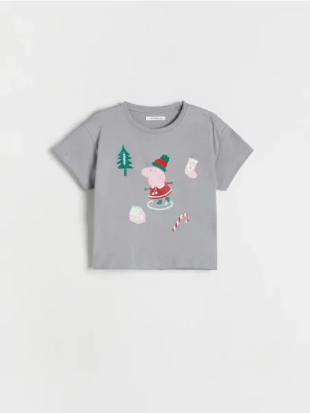 Reserved Tricou Peppa Pig deschis gri