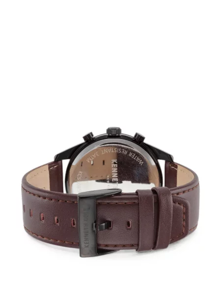 Ceas Kenneth Cole din piele cu bretele negru