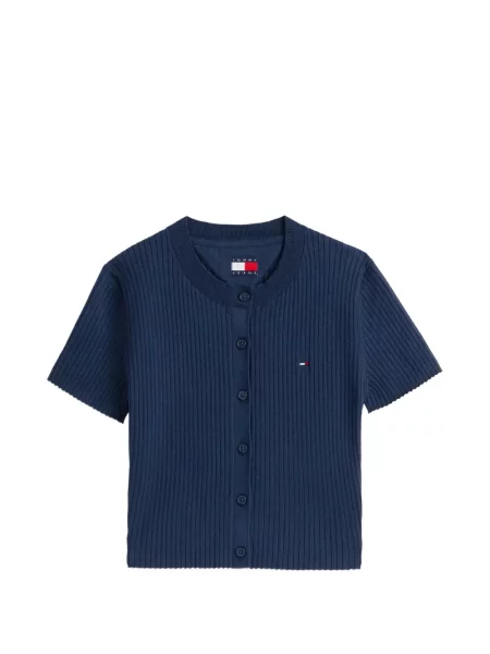 Krátký kardigan Tommy Hilfiger modrý