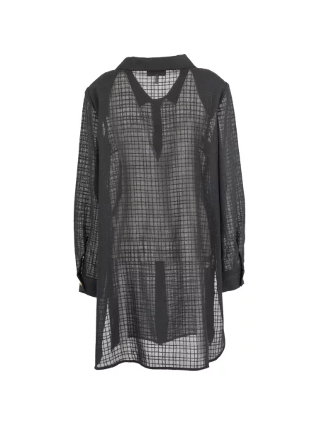 Vlněná kostkovaná košile Fendi Pre-owned černá