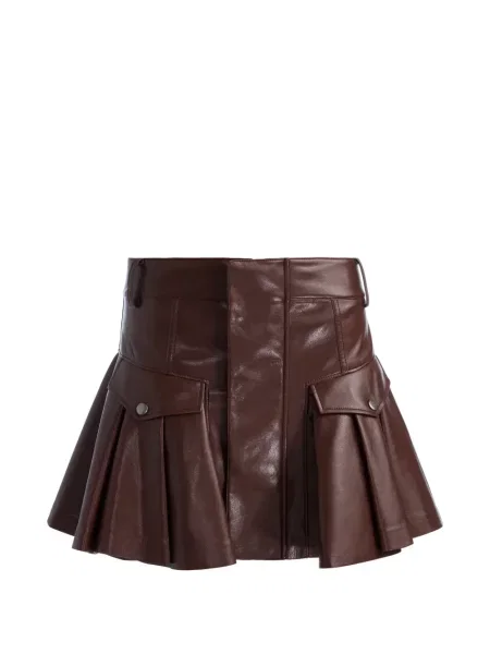 Fusta mini Alice + Olivia cu volane maro