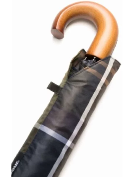 Kostkovaný deštník Barbour zelený