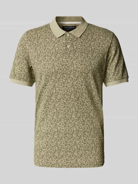 Koszulka polo o kroju regular fit z mieszanki bawełny i elastanu Marc O'polo zielone