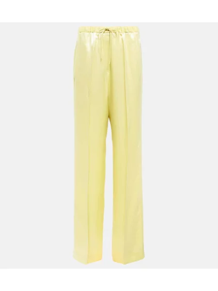 Pantaloni Jil Sander din satin verde